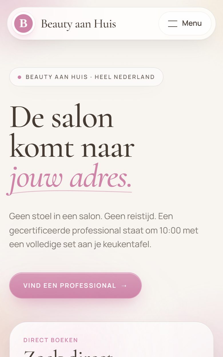 Beauty aan Huis op mobiel
