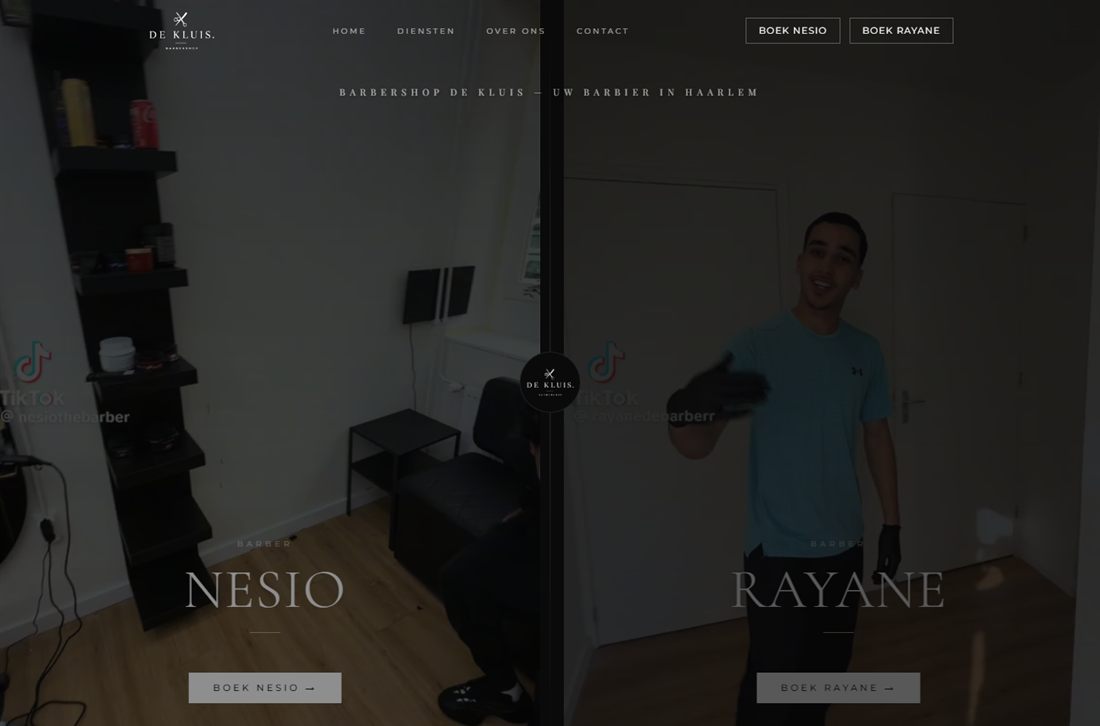 Homepage van De Kluis Barbershop