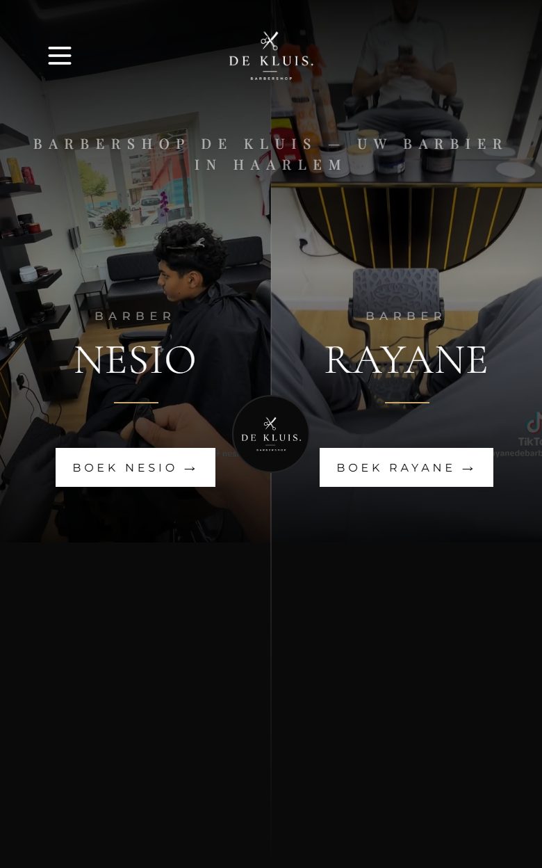 De Kluis Barbershop op mobiel