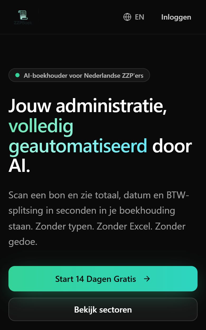 ZZP Boek op mobiel